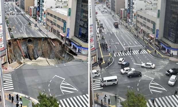 Japoni: Vetëm dy ditë për të riparuar gropën e dëmtuar