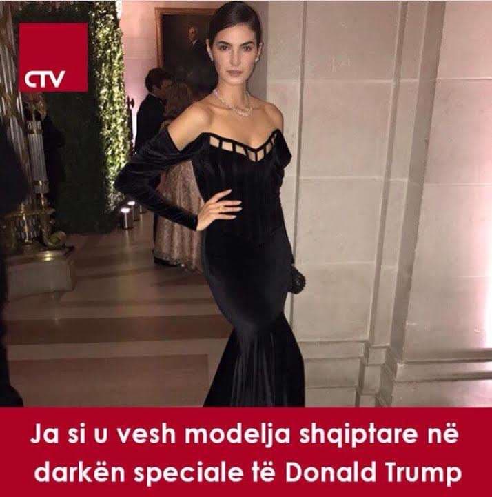 Çunmulaj shkëlqen në darkën e Trump, fustani nga kreatorja Llapashtica