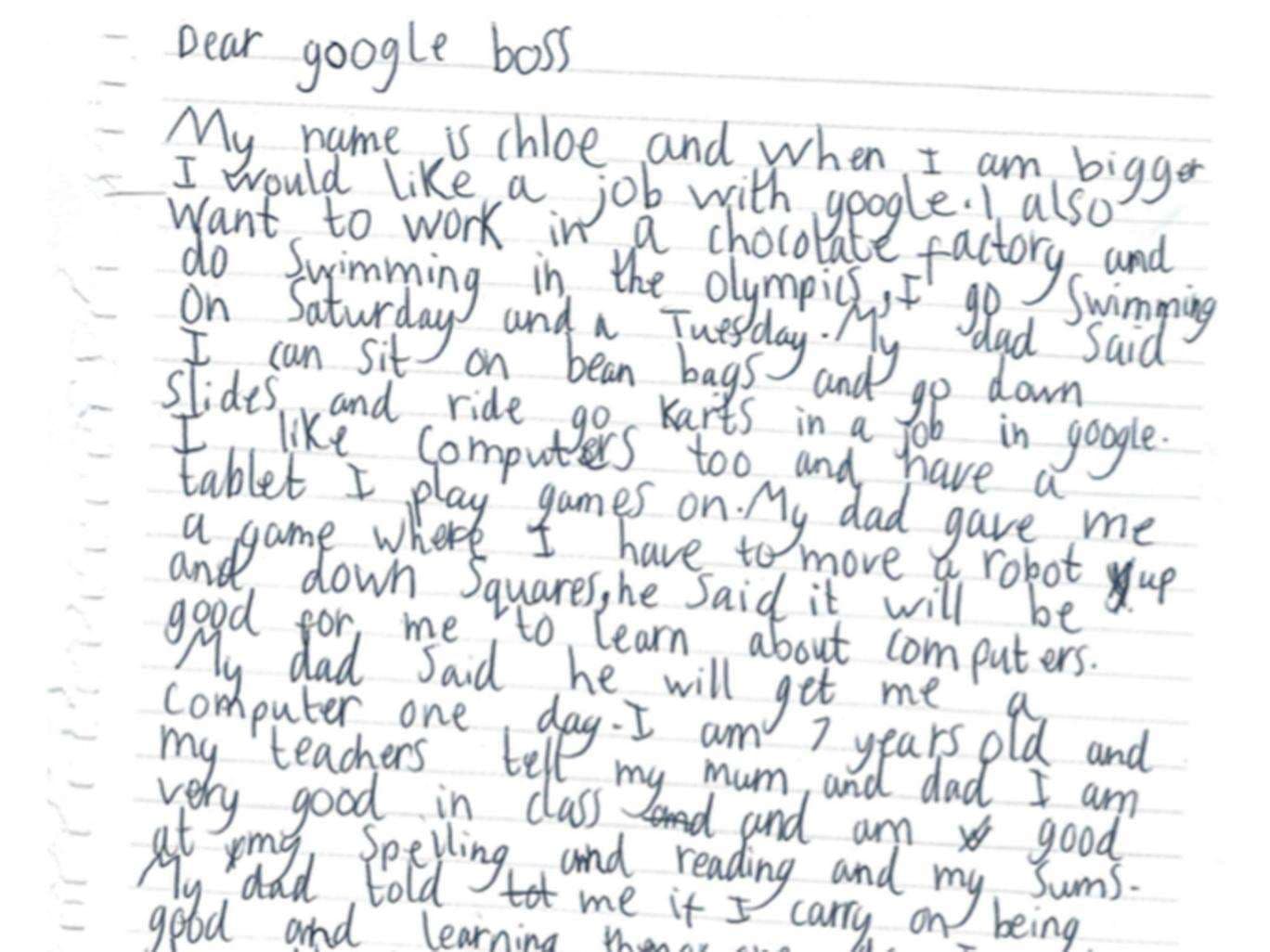 Shtatë vjeçarja kërkon punë në Google, kompania ia kthen përgjigjen