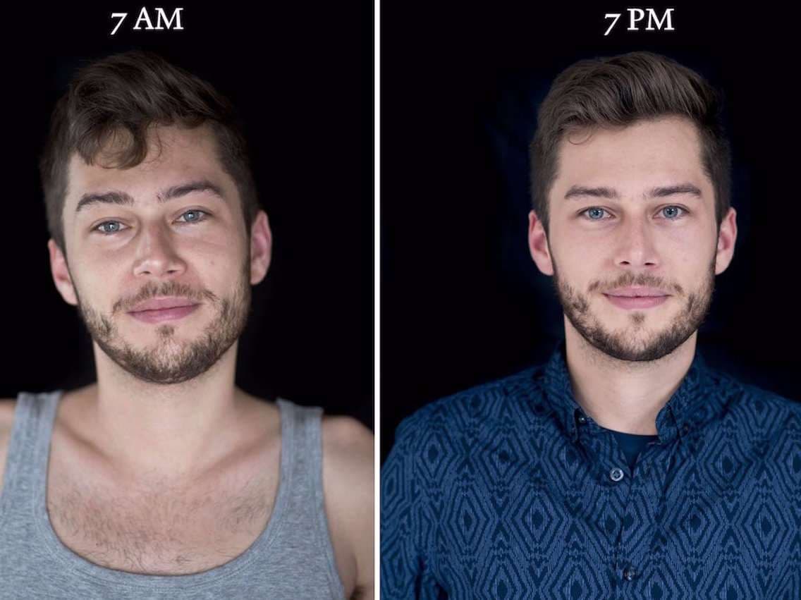 Fotografi që tregojnë dallimin e pamjes në mëngjes dhe në mbrëmje