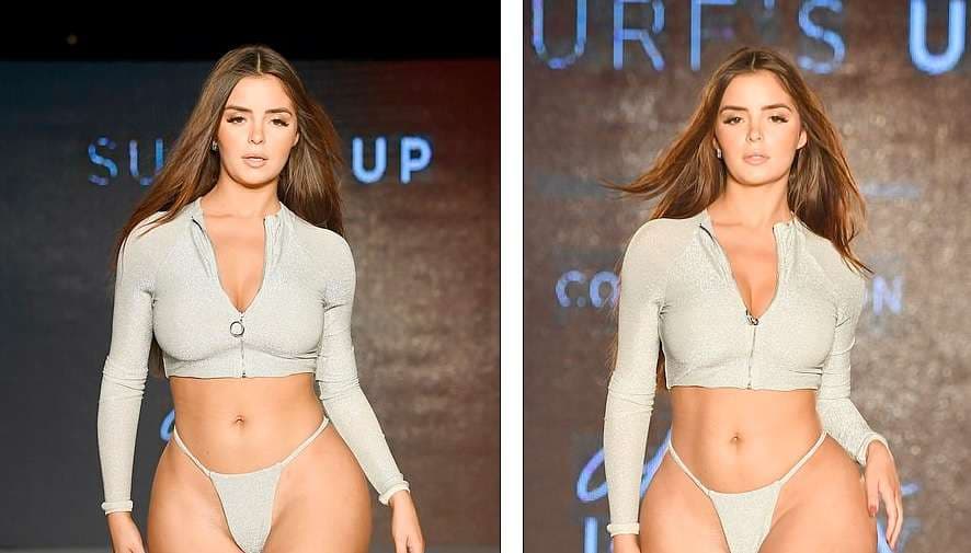 Shikoni paraqitjen e Demi Rose, në pasarelë me tre lloje të bikinive (FOTO)