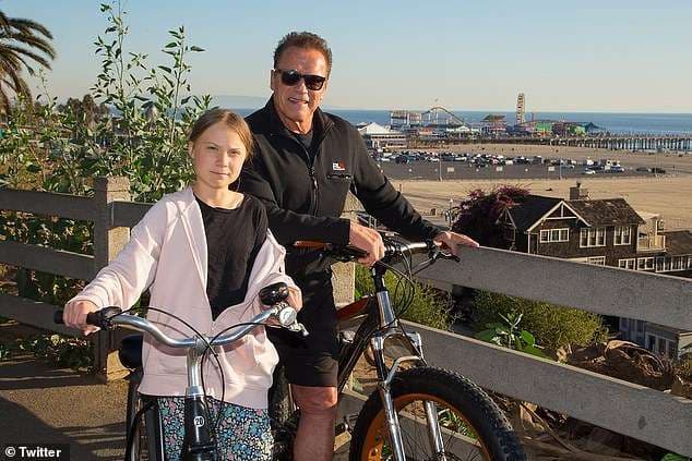 Pas DiCaprios, Greta takohet me Schwarzenegger