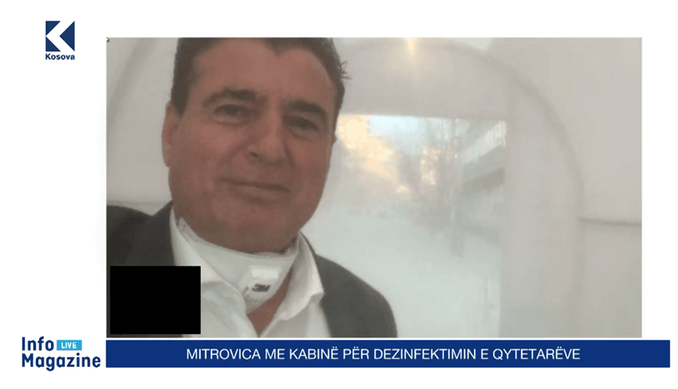 Mitrovicasit dezinfektohen midis sheshit në një kabinë speciale (VIDEO)