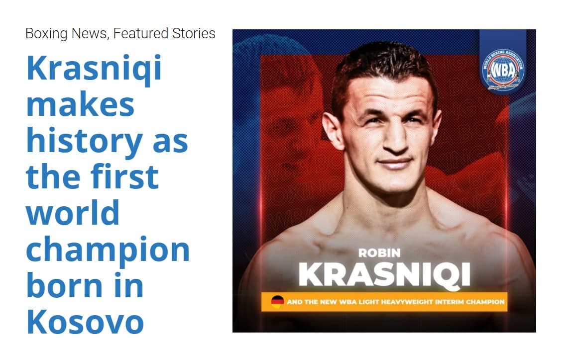 WBA: Krasniqi bëri histori si kampioni i parë botëror i lindur në Kosovë (VIDEO)