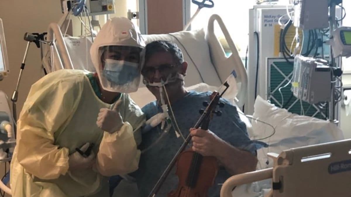 Pacienti i intubuar me COVID-19 luan në violinë për të falënderuar stafin e spitalit të Utah (VIDEO)