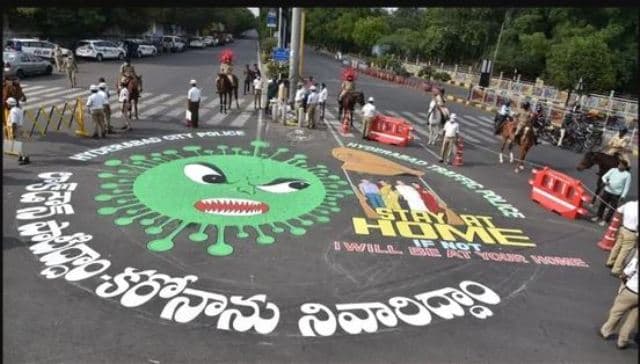 Artisti indian me anë të grafiteve bën thirrje për të pasë kujdes nga COVID-19 (FOTO)