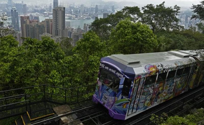 Mbyllet tramvaji i famshëm "Peak Tramp" i Hong Kongut