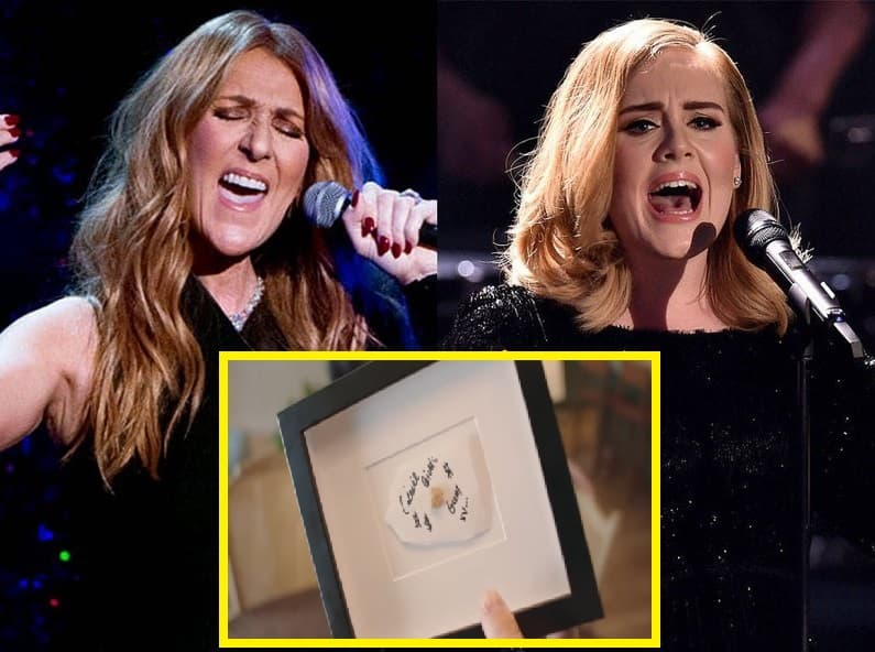 Adele mban në kornizë çamçakëzin e Celine Dion (VIDEO)