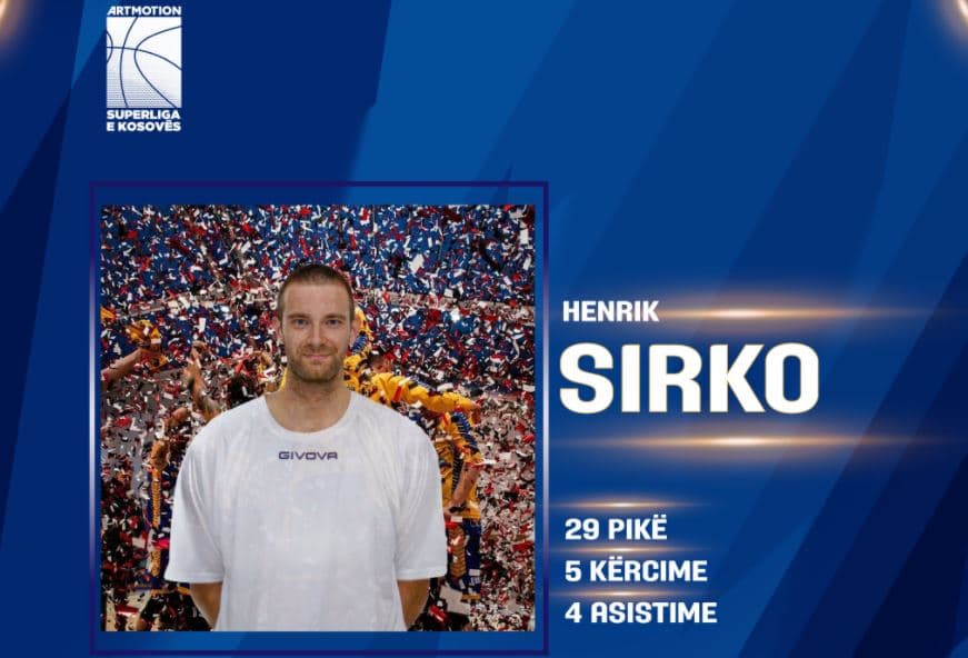 Sirko, MVP i xhiros së 18-të në basketboll
