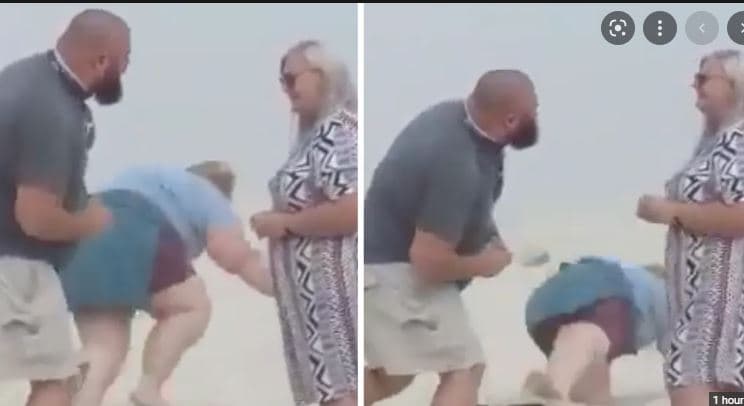 Ja çka i ndodhi kësaj gruaje derisa po filmonte propozimin për martesë të çiftit në plazh (VIDEO)