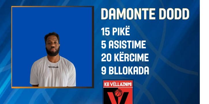 Dodd, MVP i javës së dytë në Prince Caffe Superligën e Kosovës