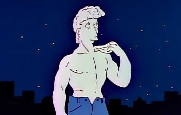 The Simpsons e paska "parashikuar" edhe zhurmën rreth statujës së Michelangelos