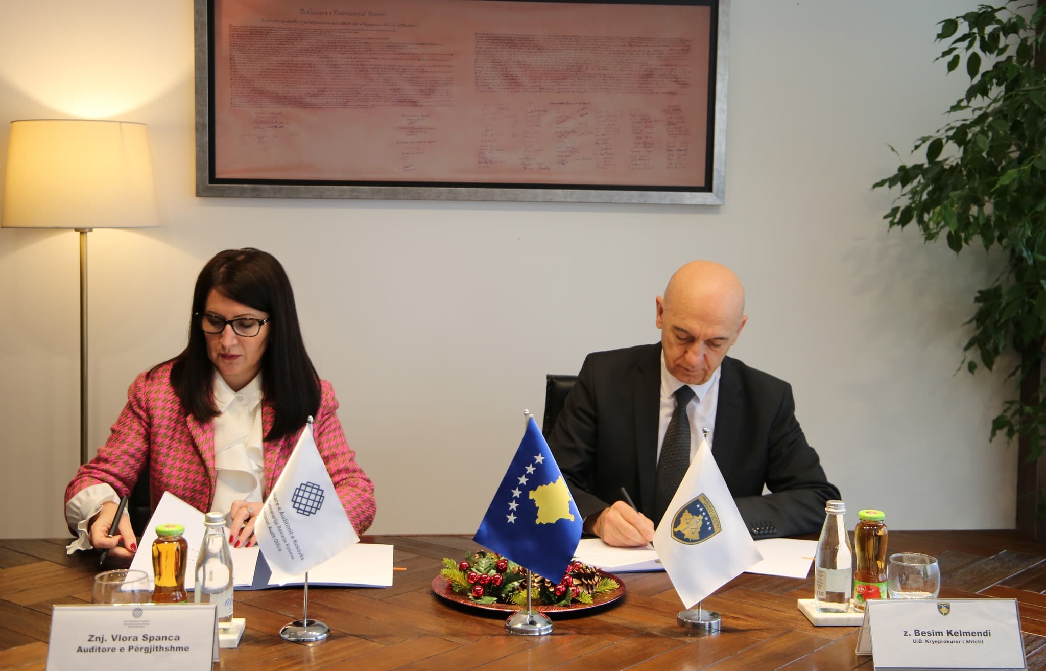 Zyra Kombëtare e Auditimit dhe Prokurori i Shtetit nënshkruajnë marrëveshje bashkëpunimi