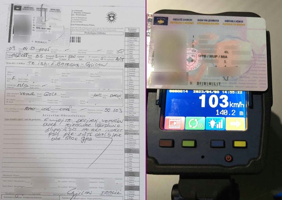 Tejkalon shpejtësinë në Gjilan, i merret patentë shoferi për një vit