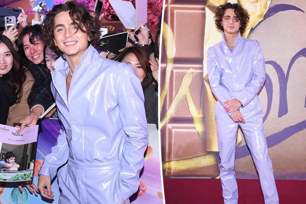 Timothée Chalamet shfaqet në “lëkurë” livandeje në premierën e Wonka në Tokio