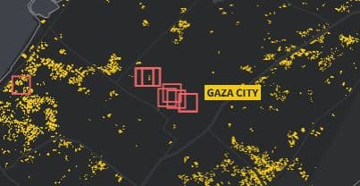 Të dhënat satelitore tregojnë zjarre në qendër të qytetit të Gazës