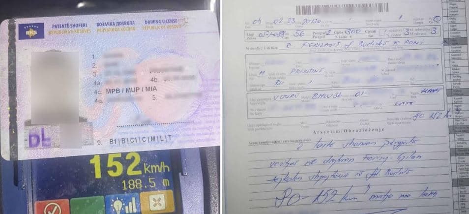 Në zonën 80 voziti 152 km/h, i ndalohet ngasja për tre muaj