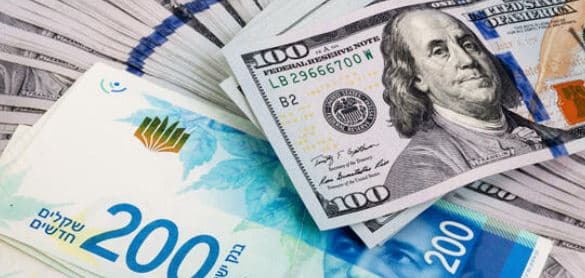 Shekli e Izraelit rritet kundrejt dollarit