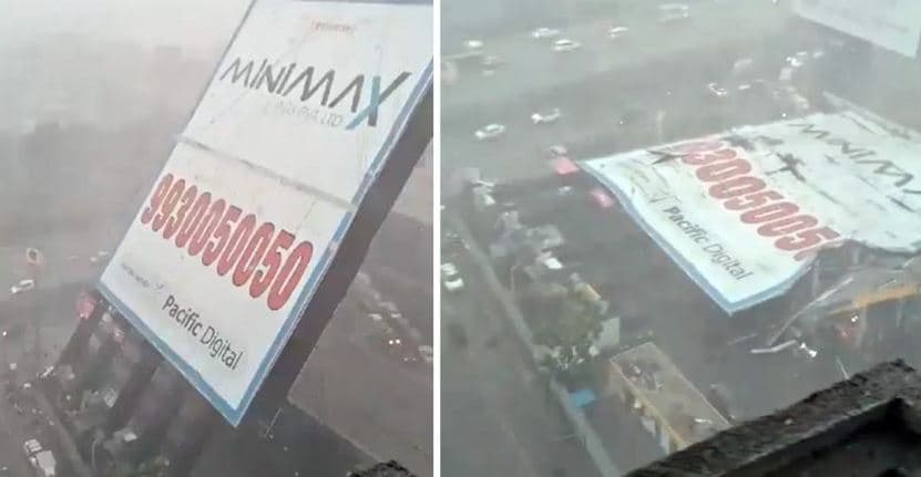 Së paku 8 të vdekur në Indi, erërat e forta e rrëzojnë një "billboard" 30 metra të gjatë