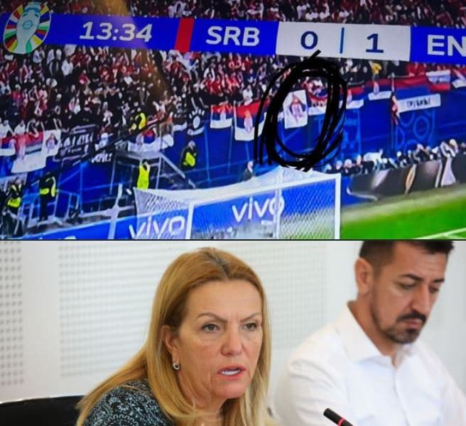 Serbët shfaqin hartën e Kosovës të mbuluar me simbole serbe, Kadrijaj: UEFA ta dënojë Serbinë