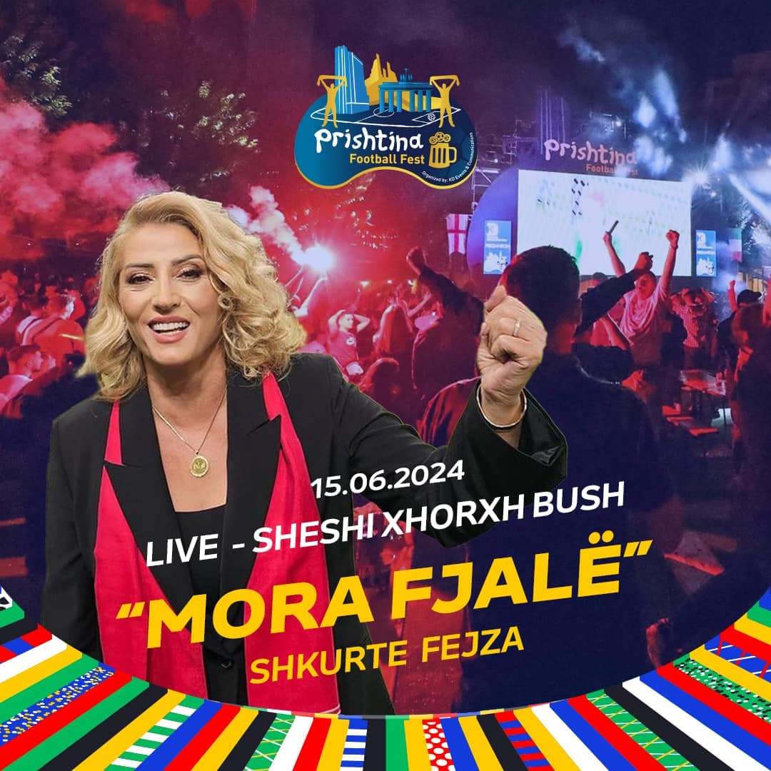 Himni i kombëtares “Mora Fjalë”, ekskluzivisht nga artistja Shkurte Fejza në Prishtina Football Fest në sheshin Xhorxh Bush