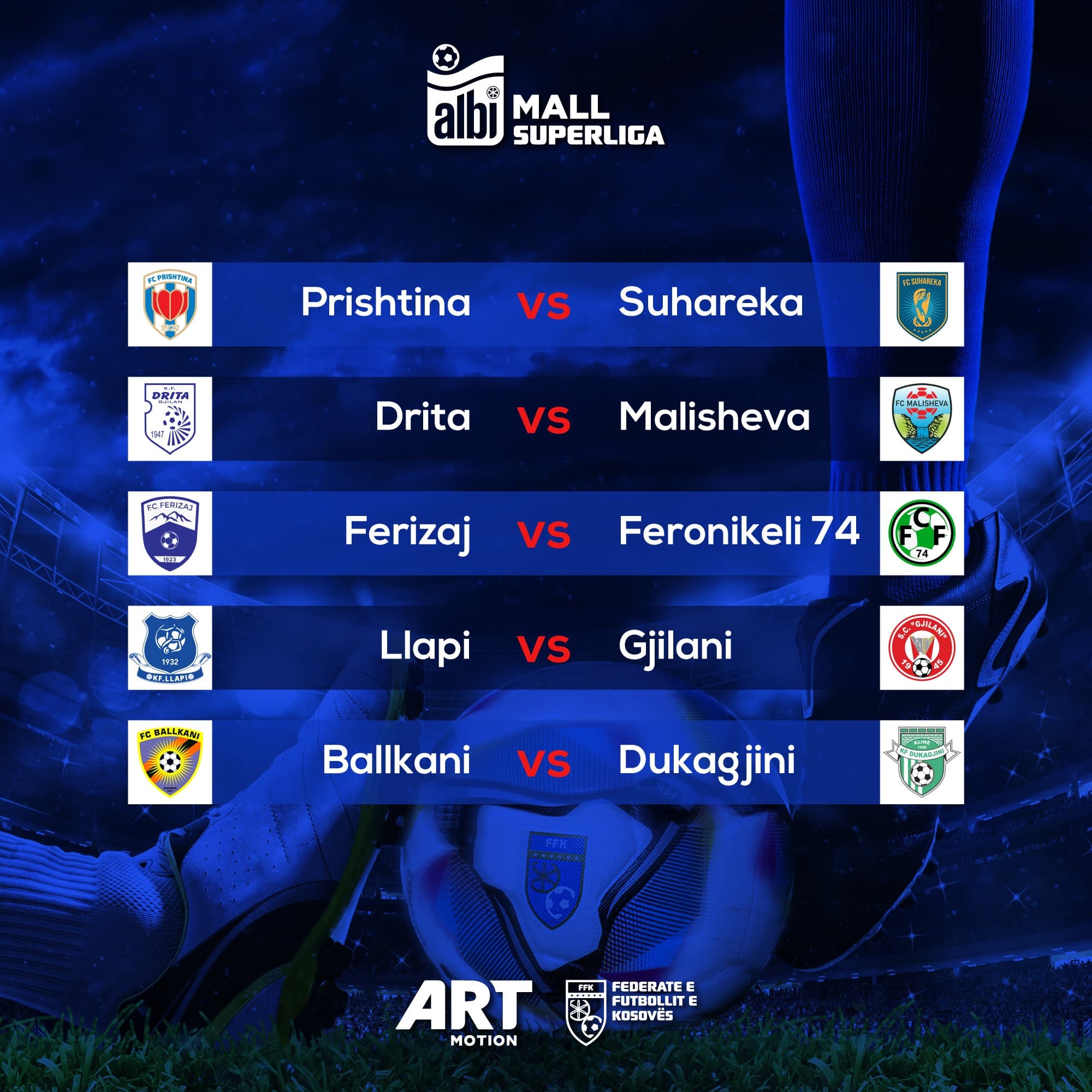 Llapi – Gjilani është derbi i parë në edicionin e ri të Albi Mall Superligës në futboll