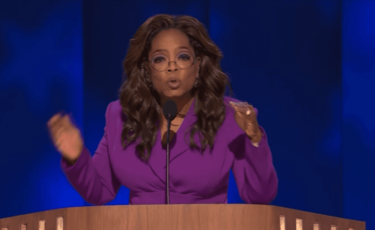 Oprah Winfrey iu thotë votuesve ta 'zgjidhin të vërtetën' në fjalimin e papritur te demokratët