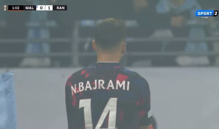 Rangers - Malmo, Nedim Bajrami lojtar i ndeshjes