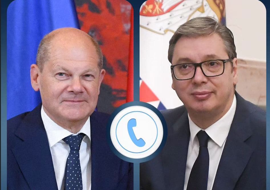 Scholzi e Vuçiqi flasin në telefon, temë edhe dialogu Kosovë - Serbi