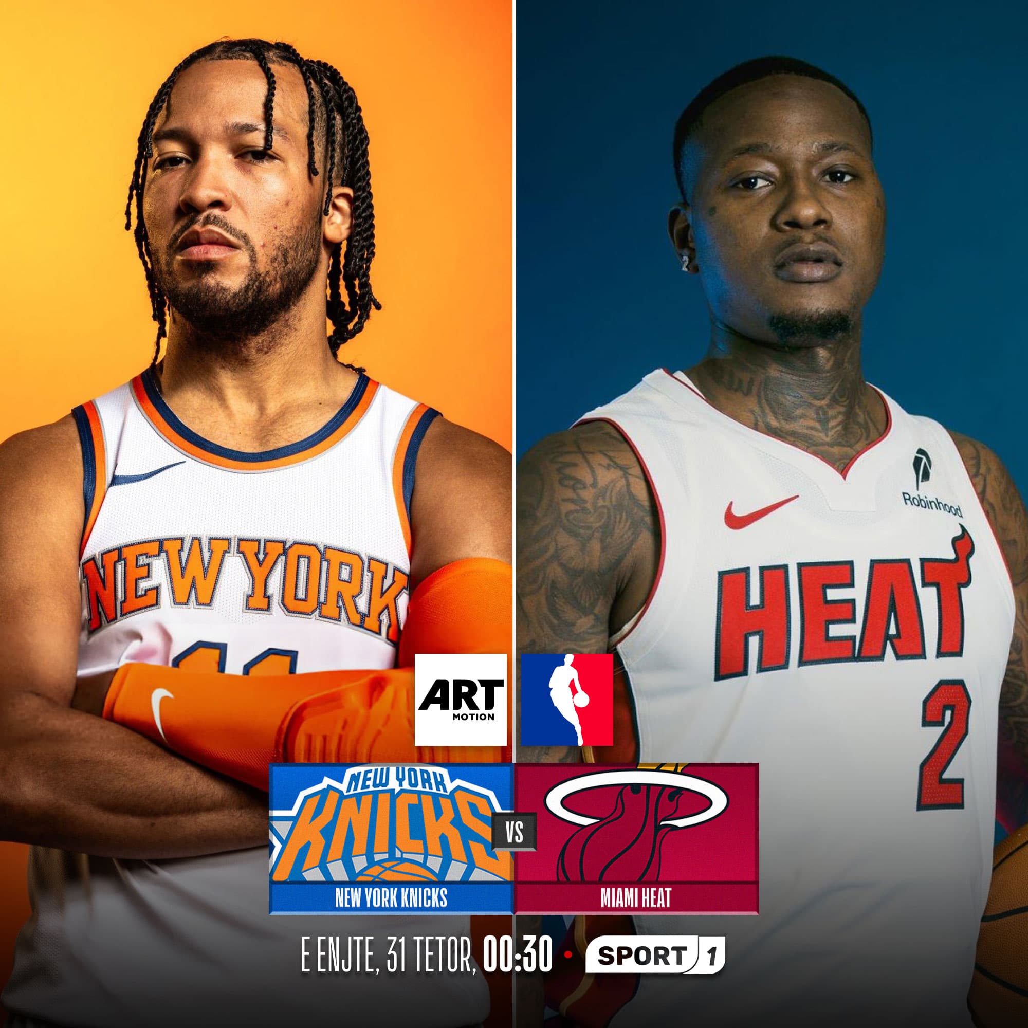 Art Motion emeton sonte derbin e Konferencës Lindore të NBA-së mes Knicks dhe Heat