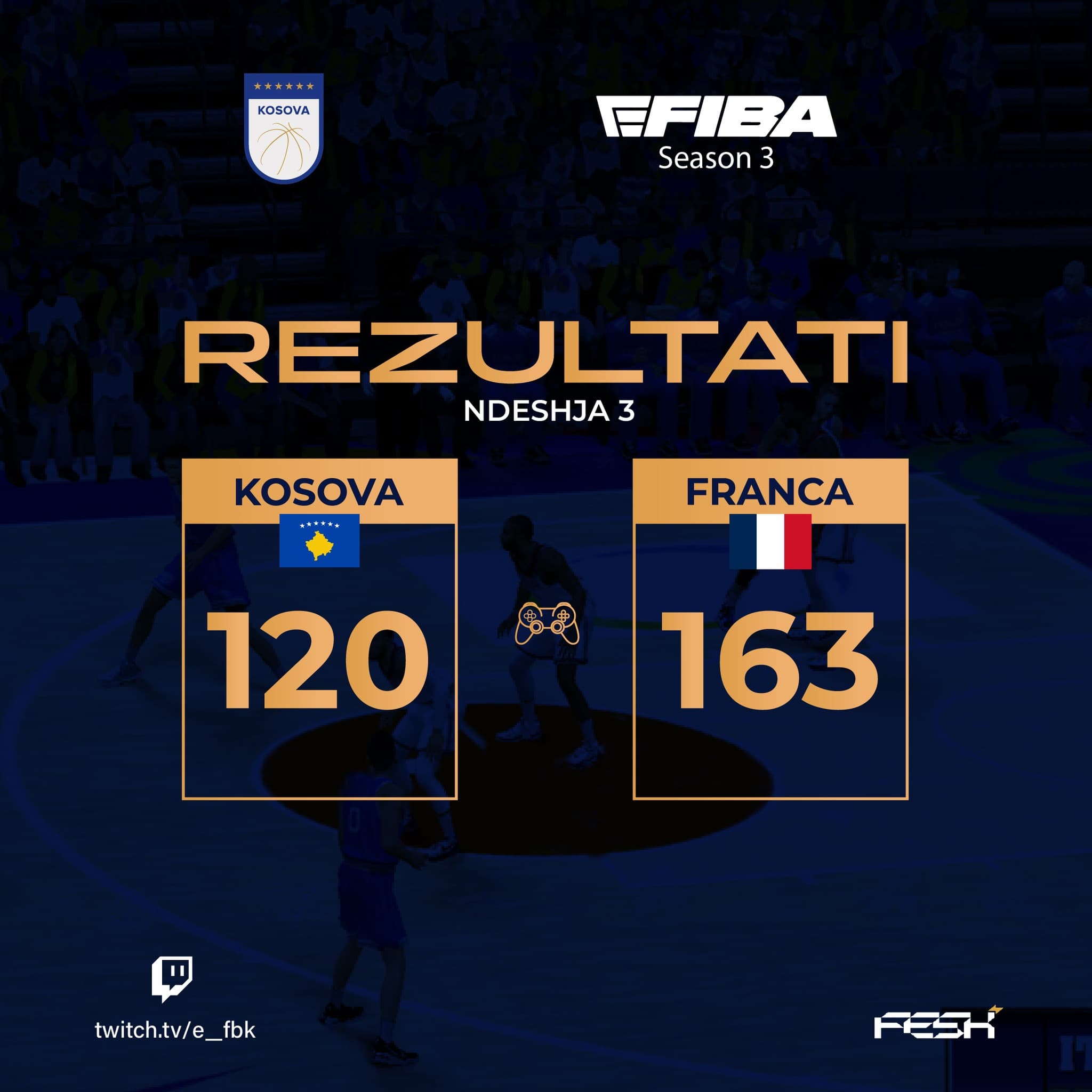 Kosova debuton me tri humbje për një ditë në e-FIBA season 3