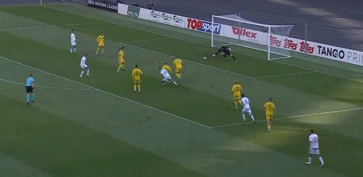 Super, super gol i Zhegrovës - avancon Kosova ndaj Lituanisë