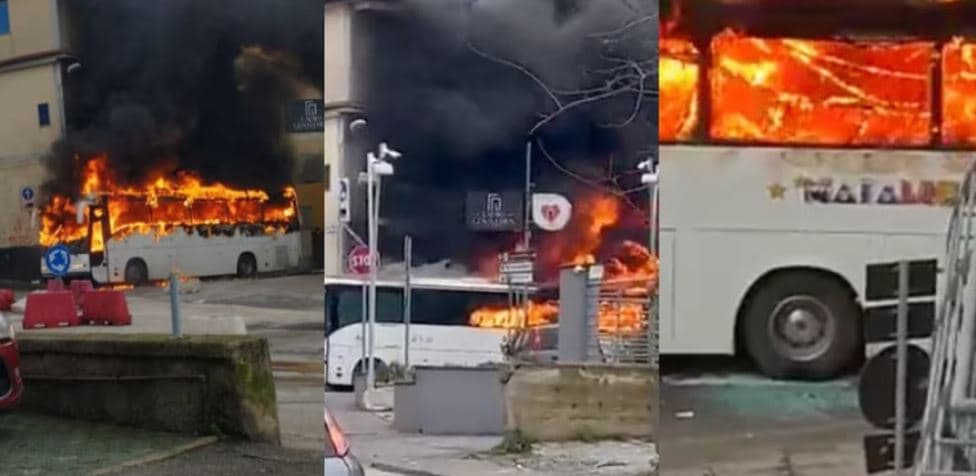 Marrin flakë tre autobusë në Shkozë të Tiranës