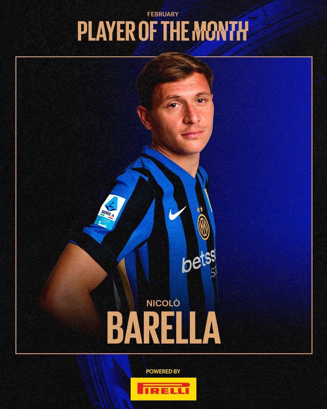 Nicolo Barella, lojtari i muajit  shkurt te kampionët e Italisë