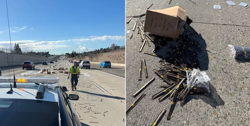 Mijëra shkopinj ushqimi bien në autostradën e Kalifornisë