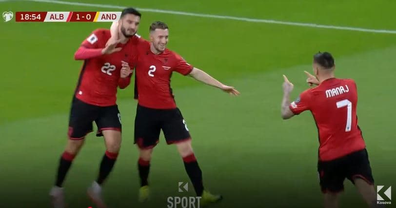 Dyshja Manaj-Broja, e papërballueshme për Andorrën në pjesën e parë
