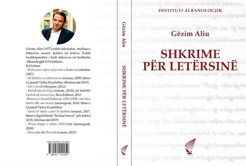 Libri “Shkrime për letërsinë” i Gëzim Aliut botohet nga Instituti Albanologjik