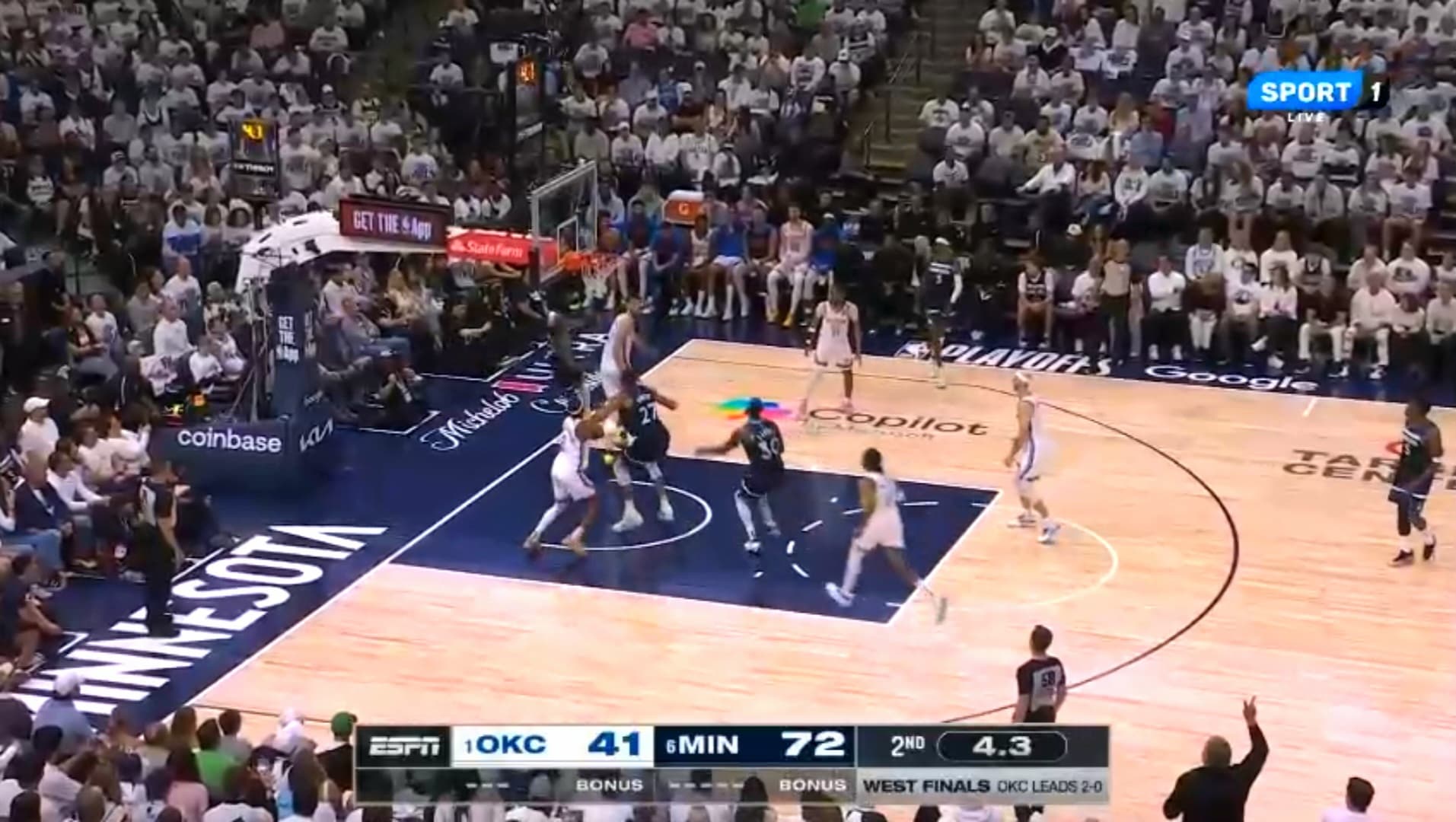 Minnesota po e deklason Oklahoman në ndeshjen e tretë gjysmëfinale të NBA