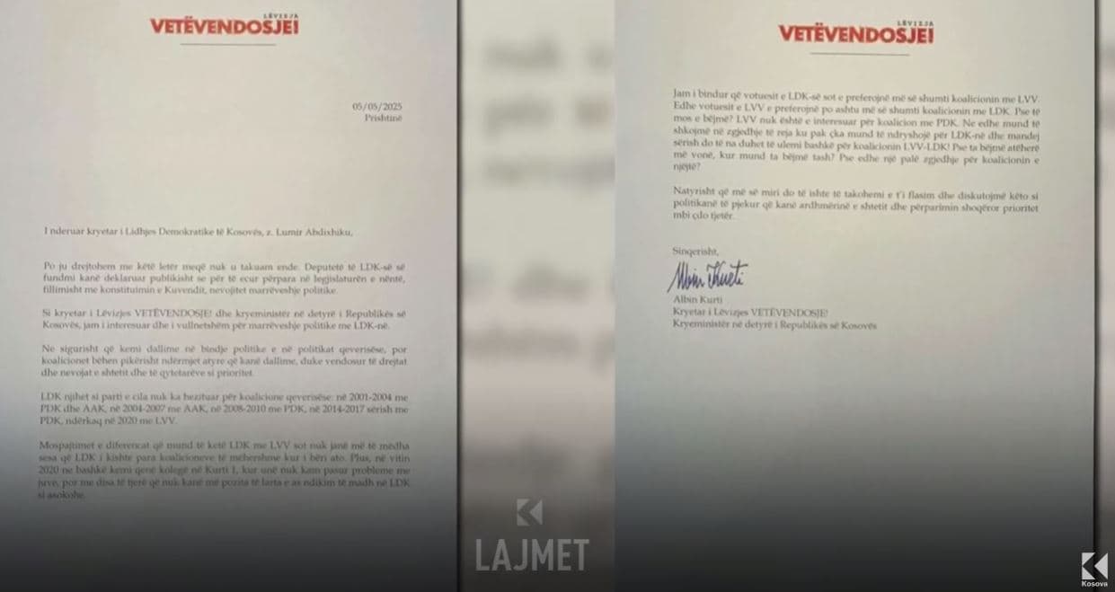 Letra e tretë: “Pendohet” Kurti, do koalicion me Abdixhikun (VIDEO)