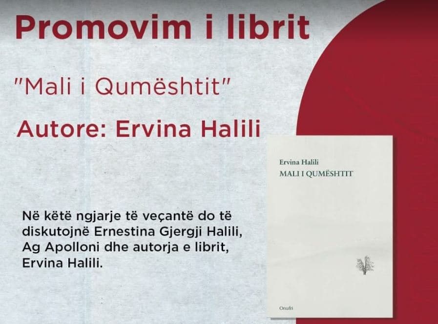 “Mali i Qumështit” i autores Ervina Halili promovohet sonte në Prishtinë