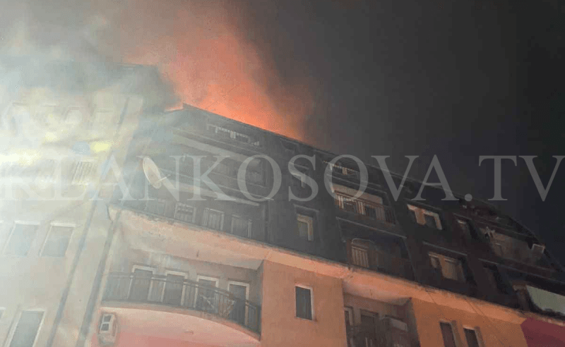 Përfshihet nga zjarri një ndërtesë banimi te Parku i Qytetit në Prishtinë (VIDEO)