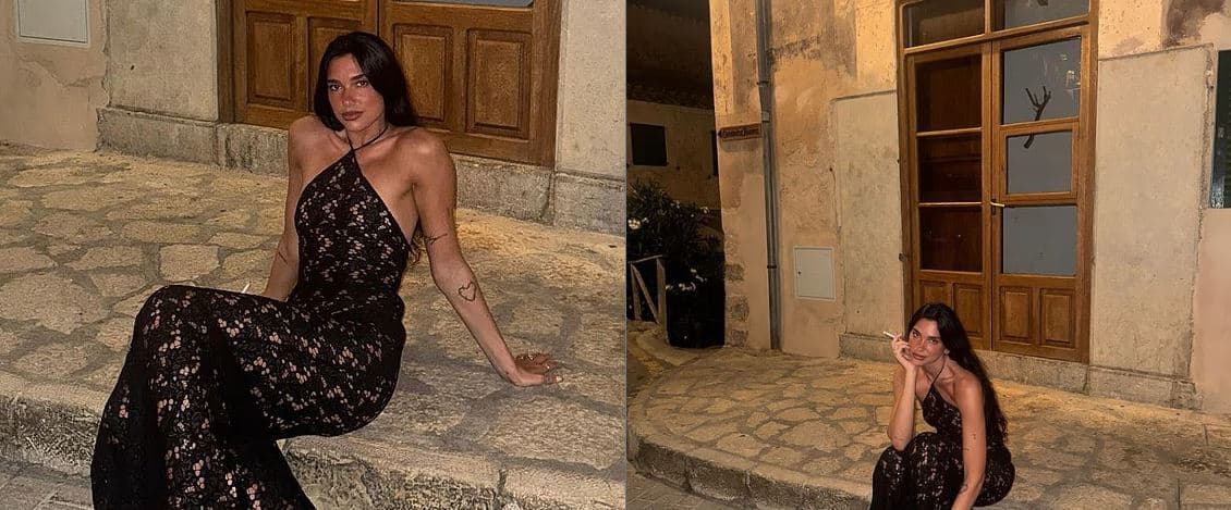 Dua Lipa vazhdon pushimet luksoze në Evropë, pozon shumë provokuese me fustan të zi rrjetë