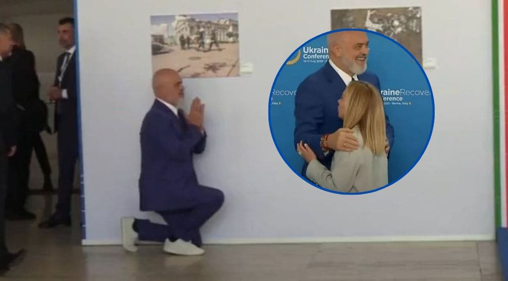 Edi Rama gjunjëzohet përsëri para Melonit