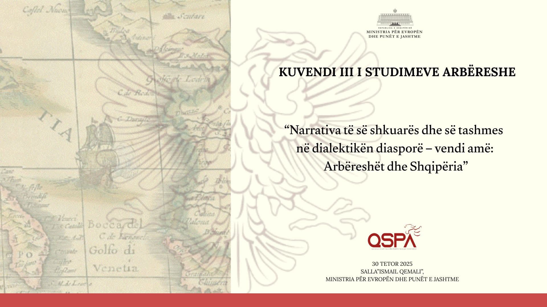 Kuvendi i Tretë i Studimeve Arbëreshe mbahet sot në Tiranë