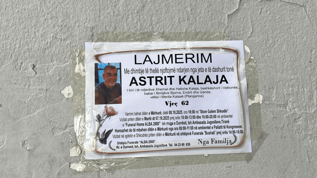 Nesër varroset Astrit Kalaja - gjyqtari që u vra brenda Gjykatës së Apelit në Tiranë