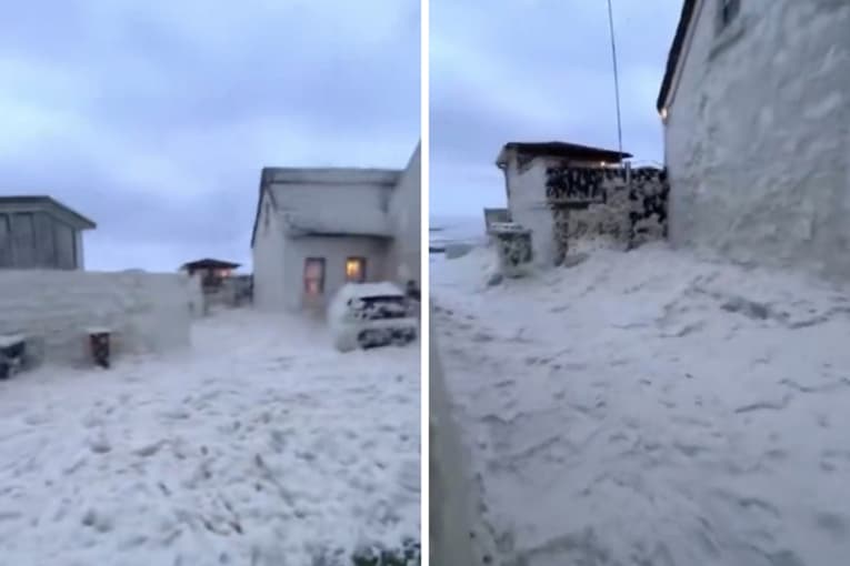 Sasi e madhe shkume deti mbulon bregdetin pranë Dublinit (VIDEO)
