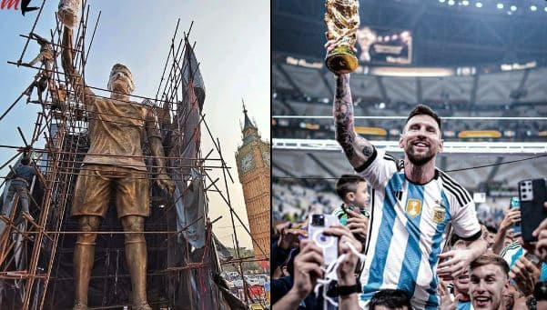 Madhështore: Messi nderohet me statujën 21 metërshe në Indi (VIDEO)