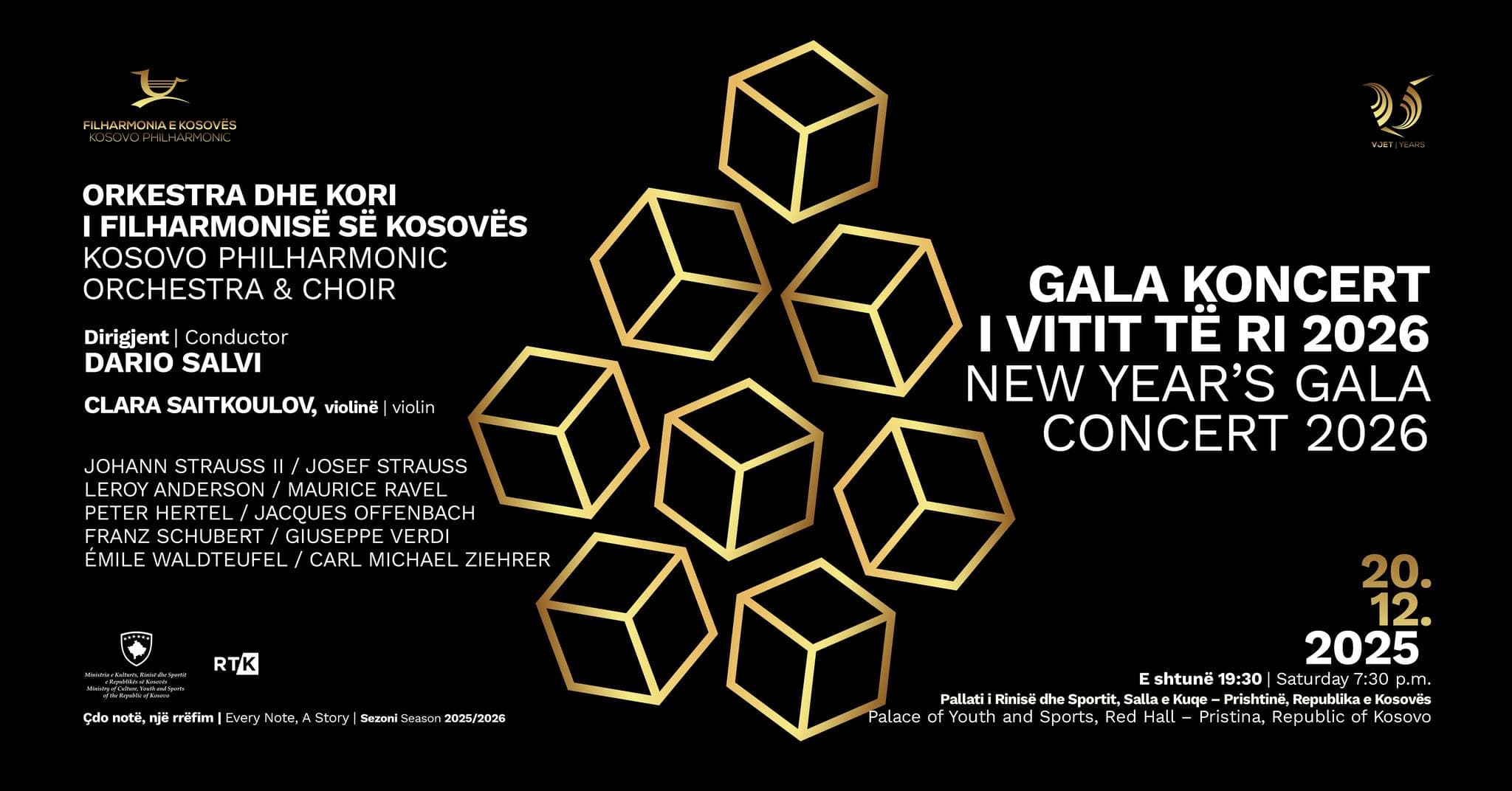 Filharmonia e Kosovës nesër me Gala Koncert për Vitin e Ri 2026