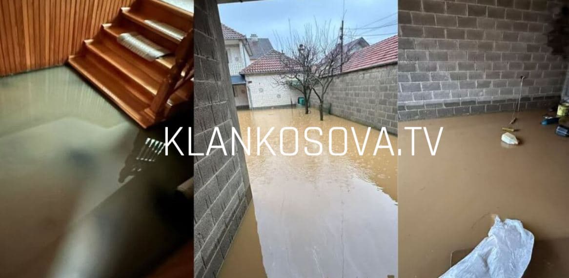 Situatë e rënduar për shkak të vërshimeve në Malishevë, uji depërton në shtëpi e objekte