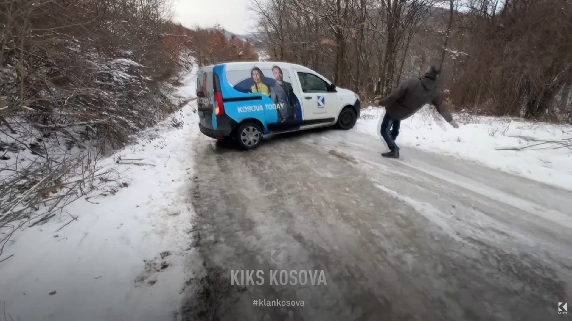 “Ballabani, pistë patinazhi”, ekipi i Kiksit sa nuk aksidentohet prej ngricës (VIDEO)